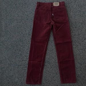 Vintages 80’s Red Corduroy Levi’s 705 Student 26 x 28